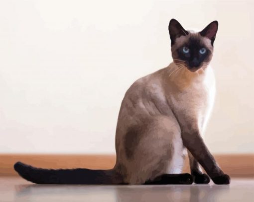 Cute Siamese Cat paint by number