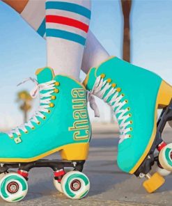 Cyan Rollerblades paint by numbers