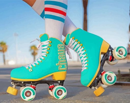 Cyan Rollerblades paint by numbers