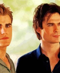 Demon And Stefan Salvatore paint y number