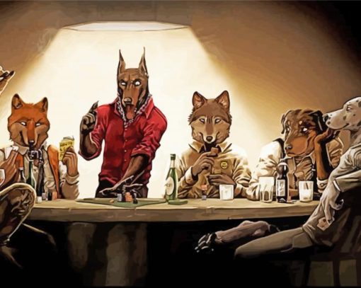 Dogs Poker Animals paint by numbers