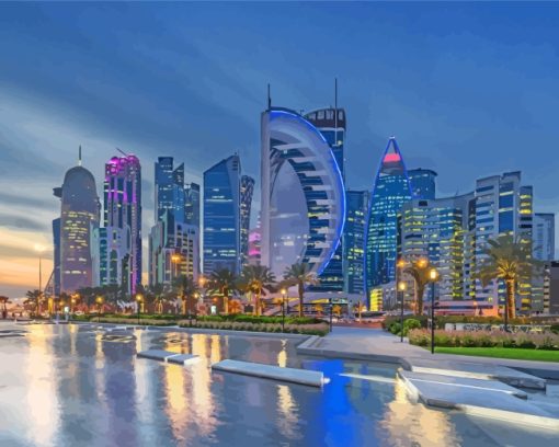 Doha City In Qatar paint by numbers