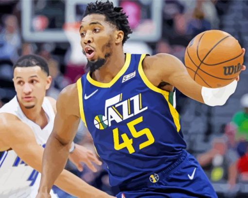 Donovan Mitchell Basketball Player paint by numbers