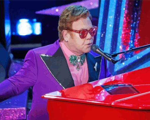 Elton John Performing paint by numbers