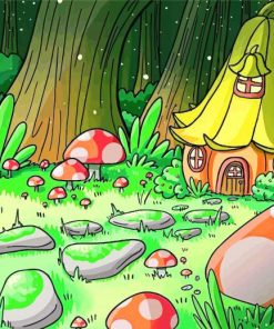 Fairy Houses In Forest paint by numbers