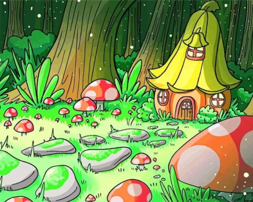 Fairy Houses In Forest paint by numbers