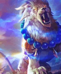 Fantasy Lion Roaring paint by numbers