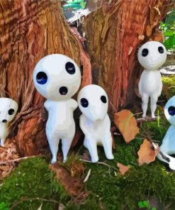 Figurines Kodama paint by numbers