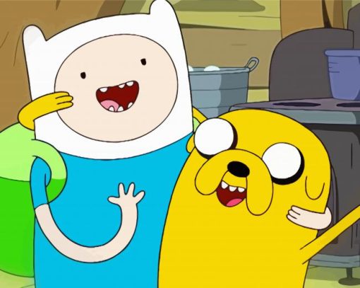 Finn And Jake Cartoon paint by numbers