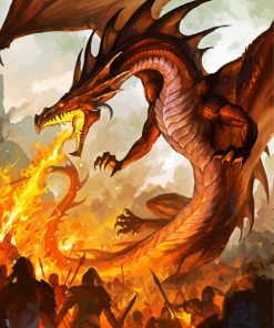 Fire Breathing Dragon Art paint by numbers