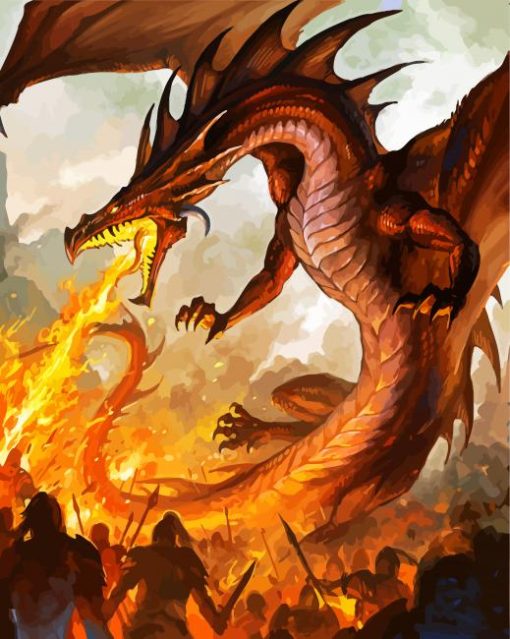 Fire Breathing Dragon Art paint by numbers