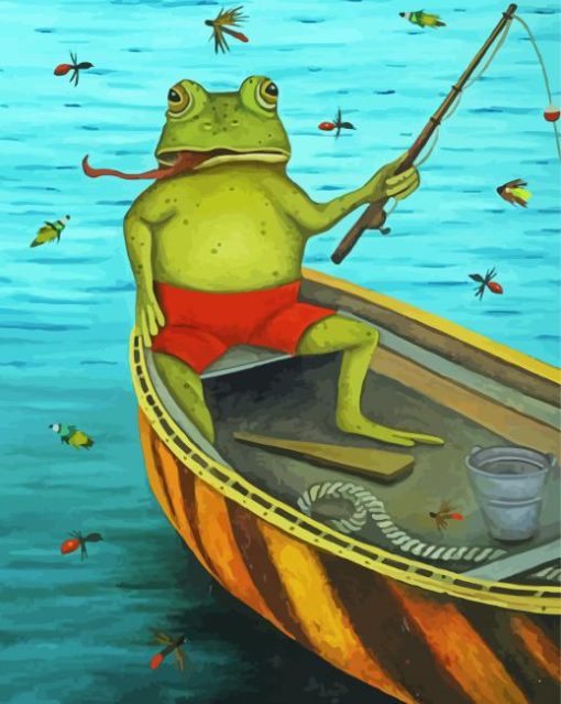 Fly Fishing Frog paint by number