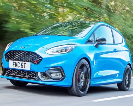 Ford Fiesta Blue Car paint by numbers