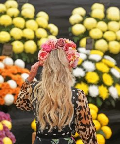 Girl In Flower Show paint by numbers