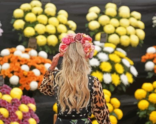 Girl In Flower Show paint by numbers