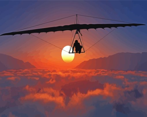 Glider Silhouette paint by numbers