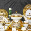 Gold And White Crockery paint by number