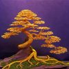 Golden Metal Tree paint by numbers