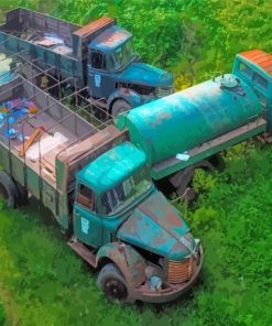 Green Old Lorry paint by numbers