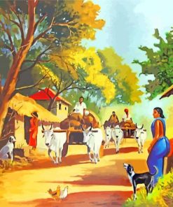 Indian Village paint by numbers