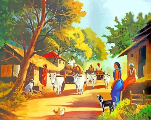 Indian Village paint by numbers