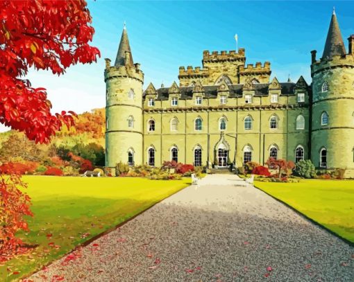 Inveraray Castle In Scotland paint by number