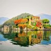 IItalian Villa On The Lake Landscape paint by numbers