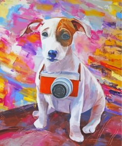 Jack Russell Terrier With Camera Art paint by numbers