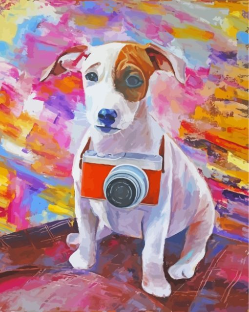 Jack Russell Terrier With Camera Art paint by numbers