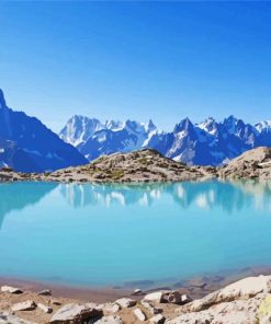 Lac Blanc Chamonix paint by number