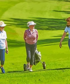 Ladies Playing Golf paint by numbers