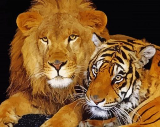 Lion And Tiger paint by number