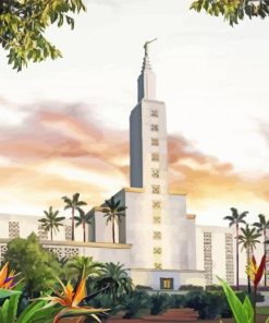 Los Angeles California Temple paint by numbers