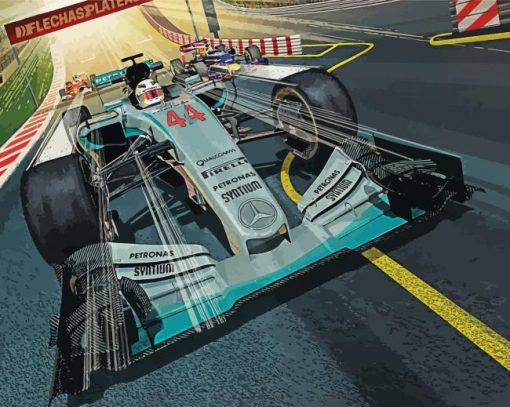 Mercedes F1 Racing paint by number