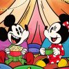 Mickey And Minnie Mouse Eating paint by number