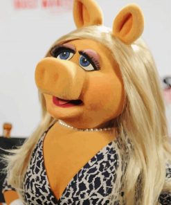 Miss Piggy Wearing Dress paint by numbers