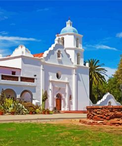 Mission San Luis Rey Oceanside paint by numbers