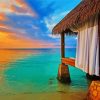 Montego Bay Jamaica Huts At Sunset paint by numbers
