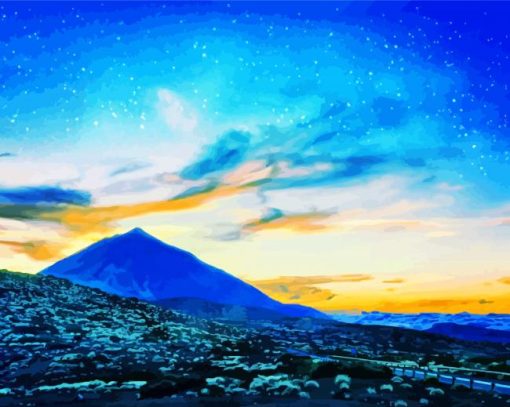 Mount Teide Volvano At Sunset paint by numbers