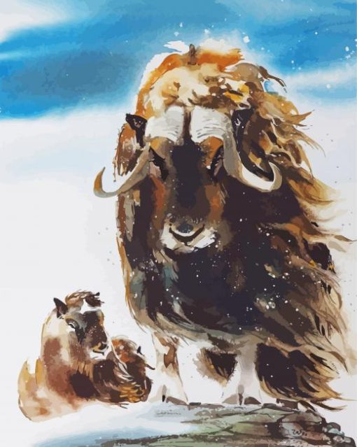 Muskox Art paint by number