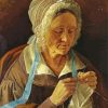 Old Woman Crocheting paint by numbers