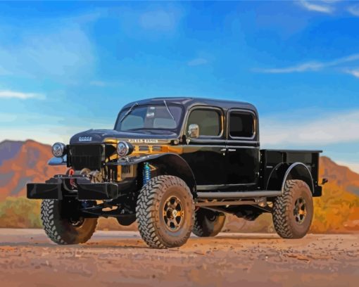 Old Dodge Power Wagon paint by numbers paint by numbers