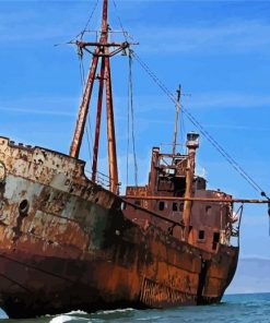 Old Ship Wrack paint by numbers