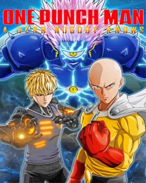 One Punch Man Anime Poster paint by numbers