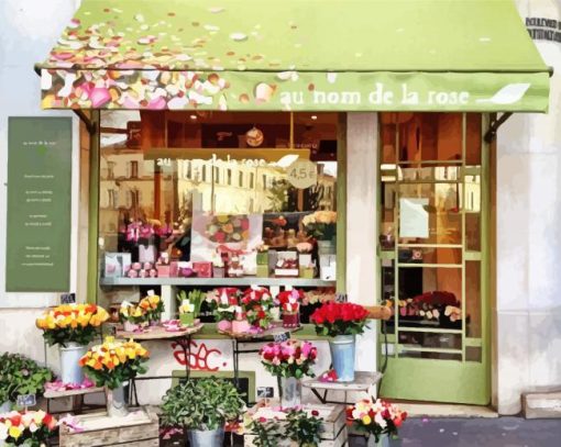 Paris Flower Shop paint by number