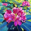 Pink Rhododendron Plants Art paint by numbers