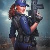 Police Woman paint by numbers