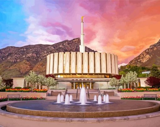 Provo Utah Temple paint by numbers