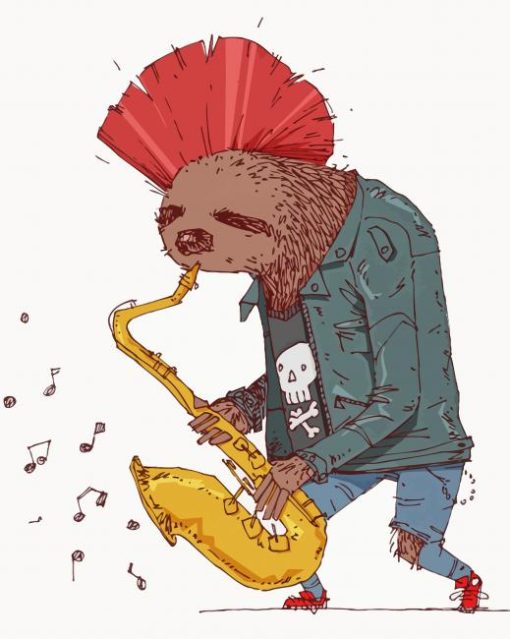 Punk Sloth paint by number