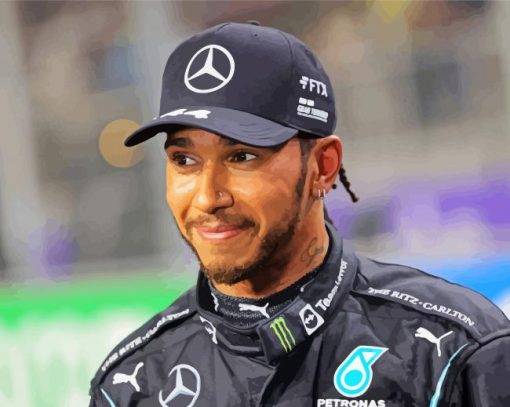 Race Car Driver Sir Lewis Hamilton paint by numbers